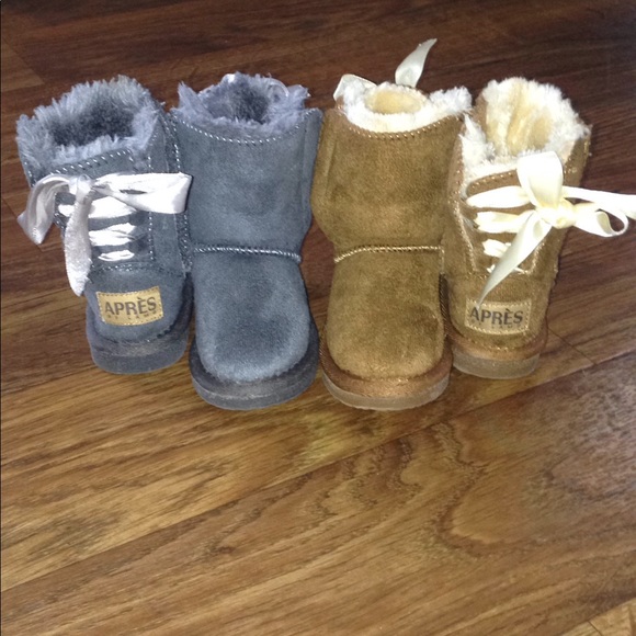 Lamo Other - Baby girl size 6 fur boots bundle brown & grey